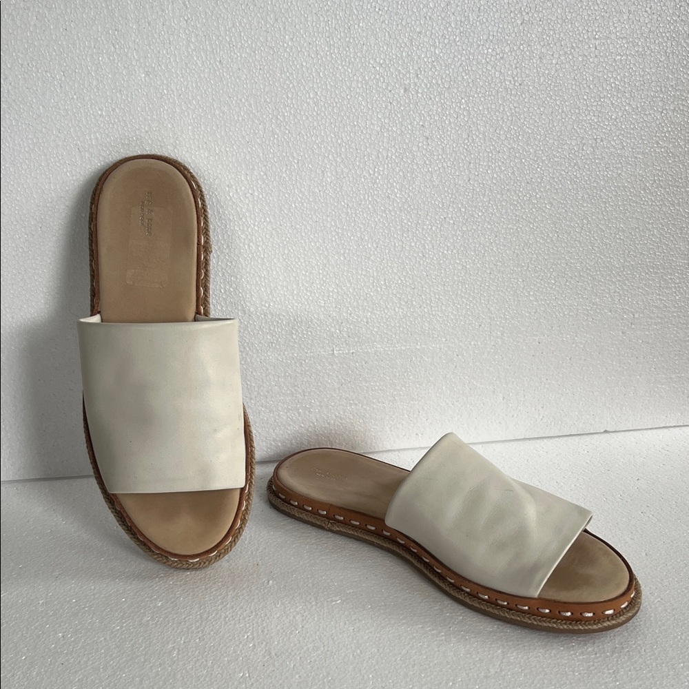 rag & bone Cream leather Slide Sandals 37.5